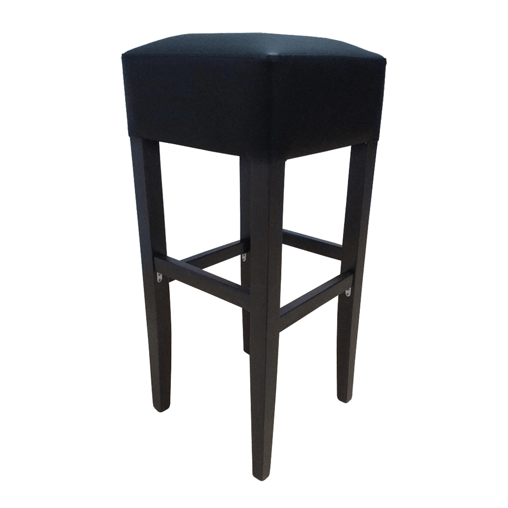 Apollo Stool - Trojan Oak - Black Vinyl