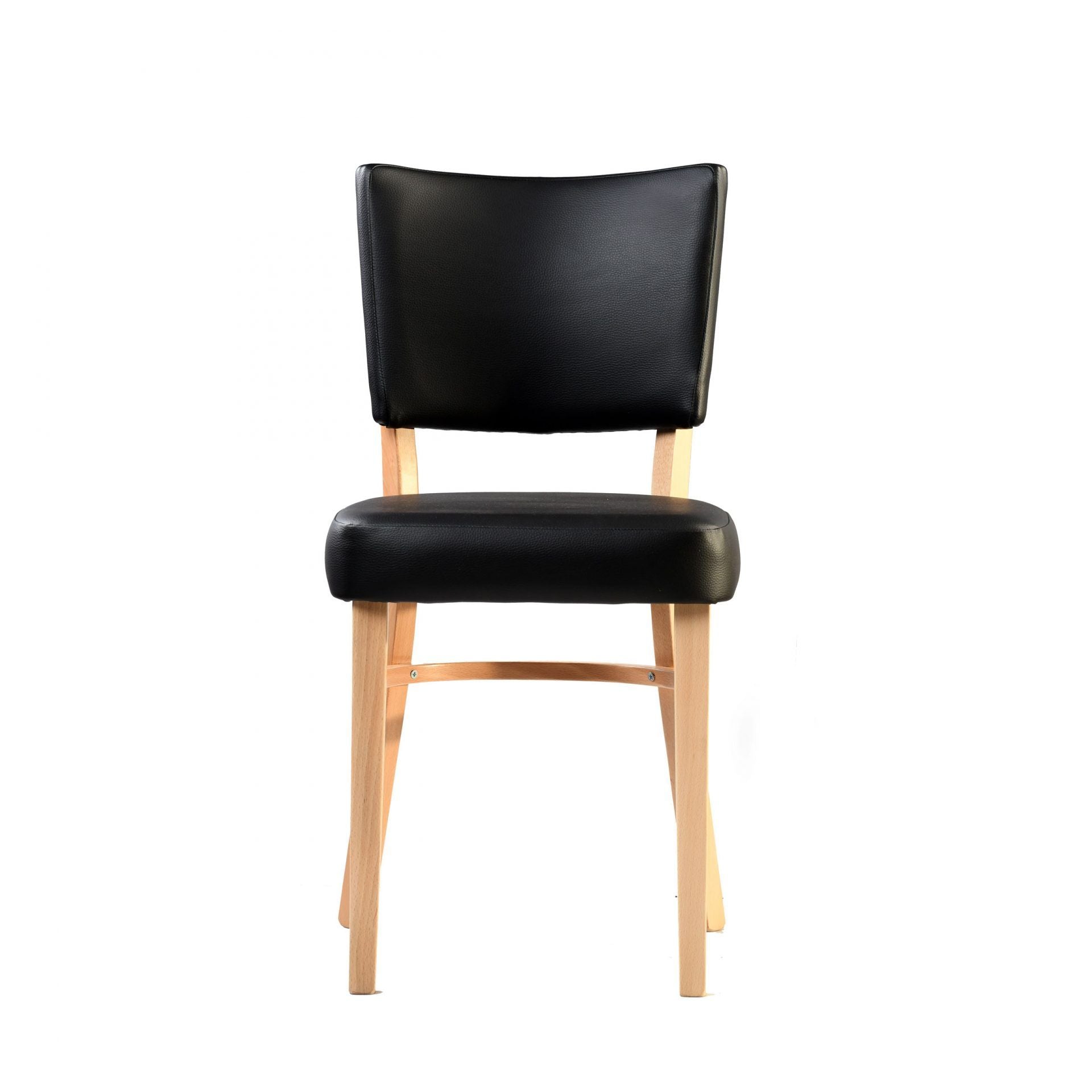 Memphis Chair - Black Dolaro Vinyl Seat and Backrest - Wenge H Frame