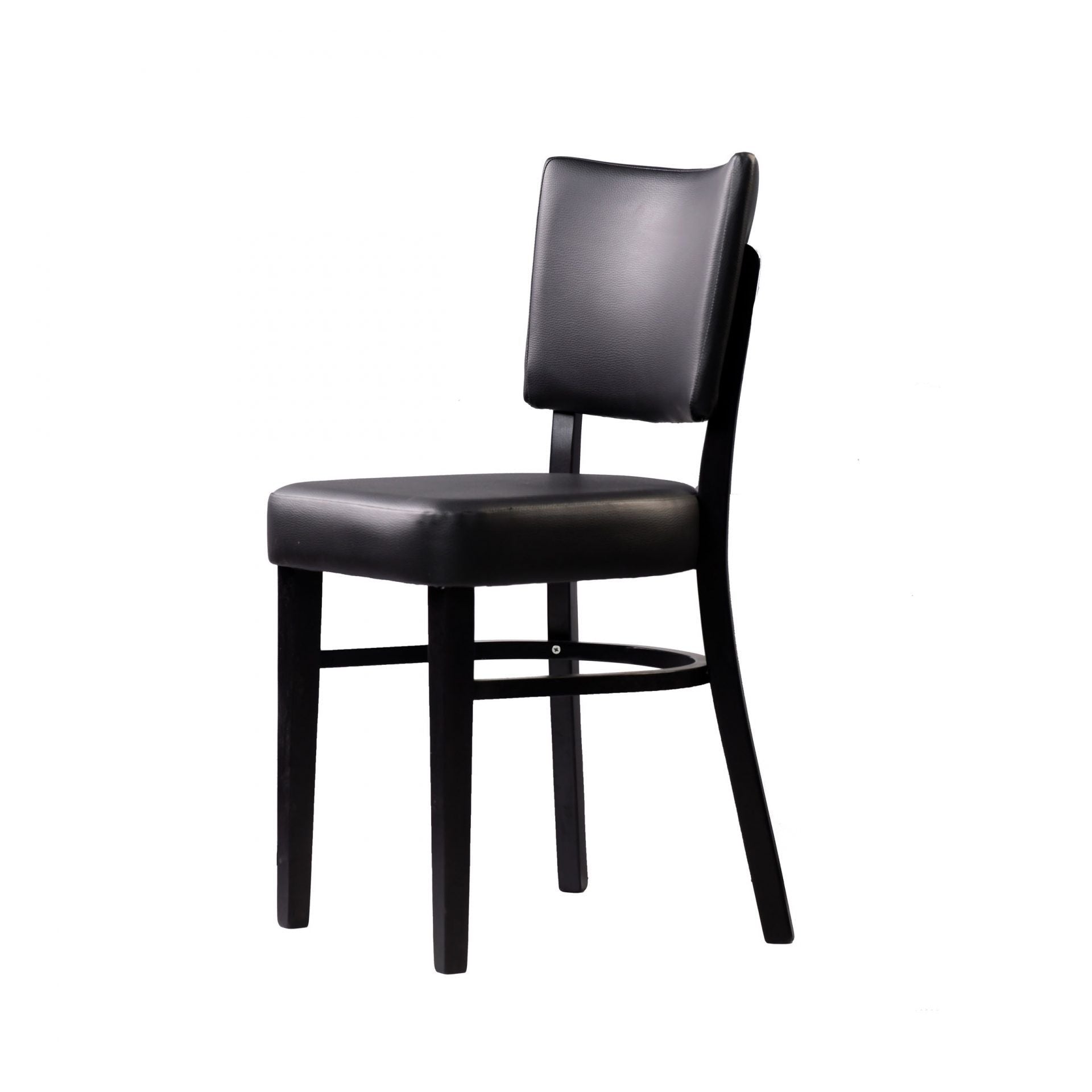 Memphis Chair - Black Dolaro Vinyl Seat and Backrest - Wenge H Frame