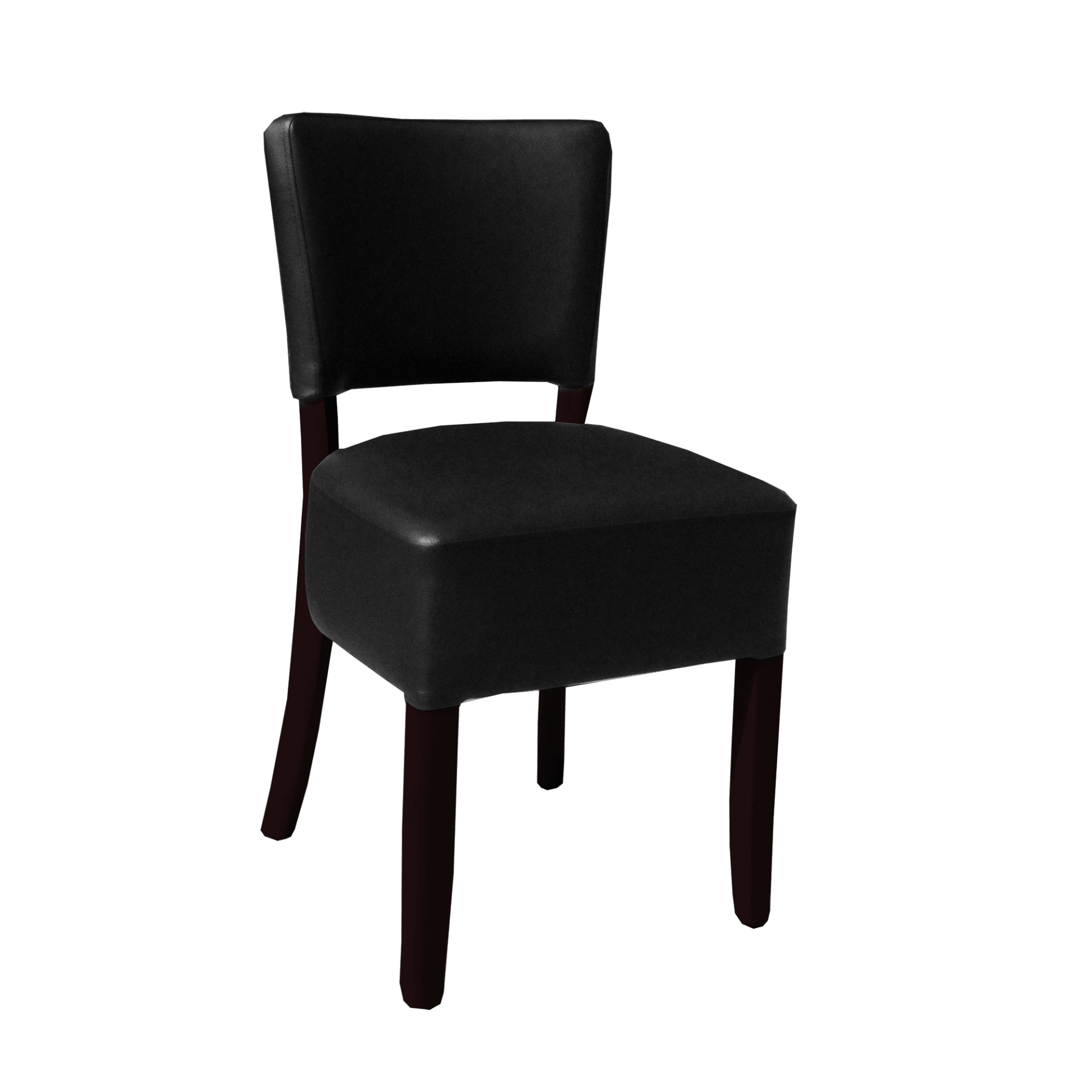 Memphis Club Chair - Black Dolaro Vinyl Seat and Backrest - Wenge Frame