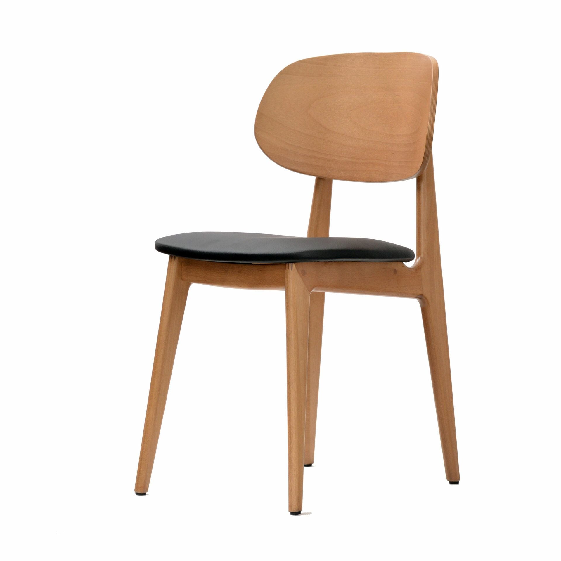 Ban Chair - Black Dolaro Vinyl Seat - Trojan Oak Frame
