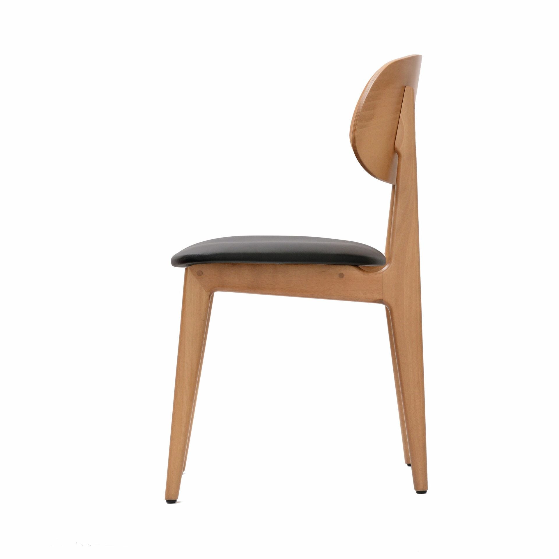 Ban Chair - Black Dolaro Vinyl Seat - Trojan Oak Frame