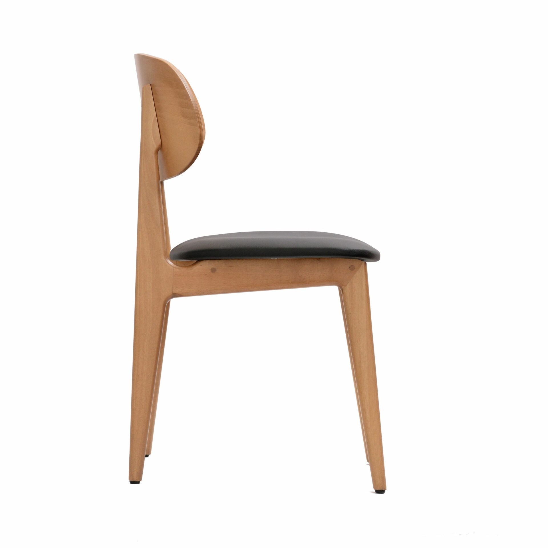Ban Chair - Black Dolaro Vinyl Seat - Trojan Oak Frame