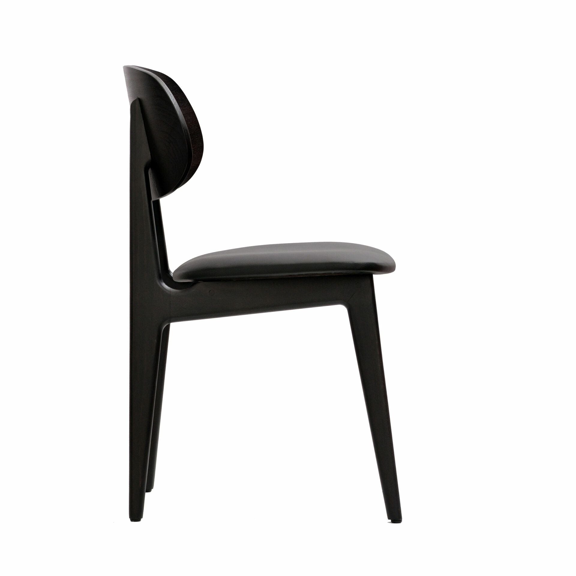 Ban Chair - Black Dolaro Vinyl Seat - Wenge H Frame