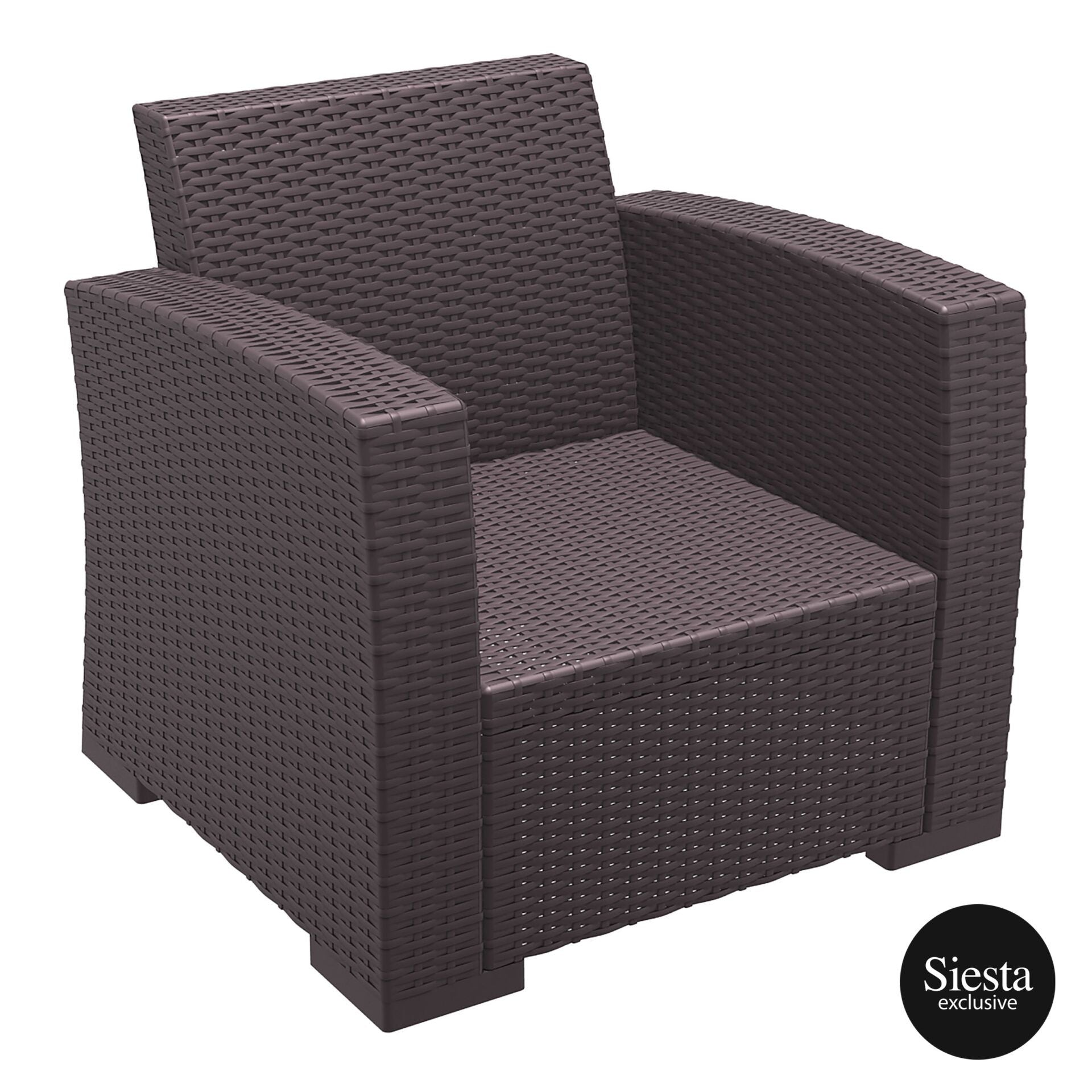 Monaco Lounge Armchair Single - Chocolate