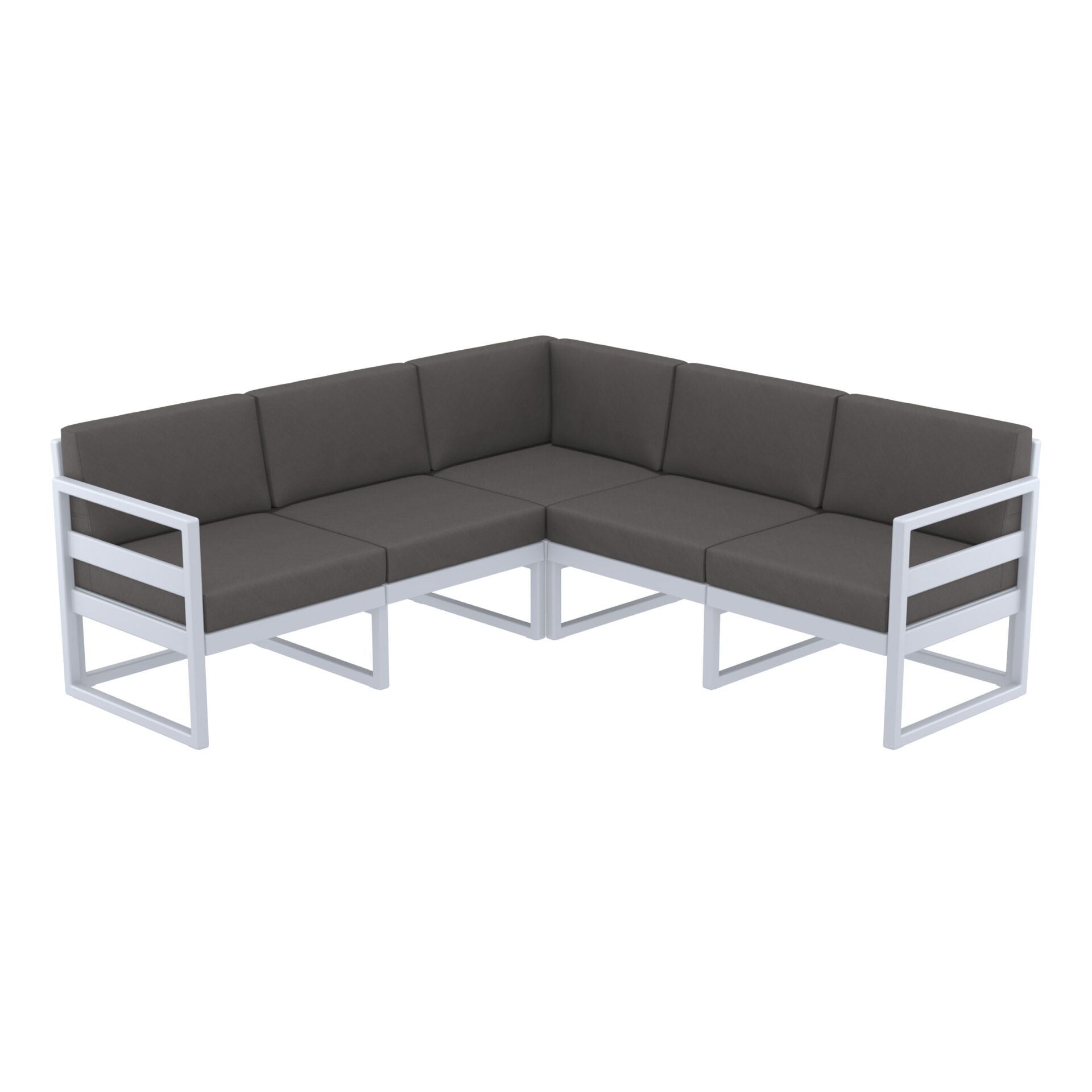 Mykonos Lounge Corner - Silver Grey with Dark Grey Cushions