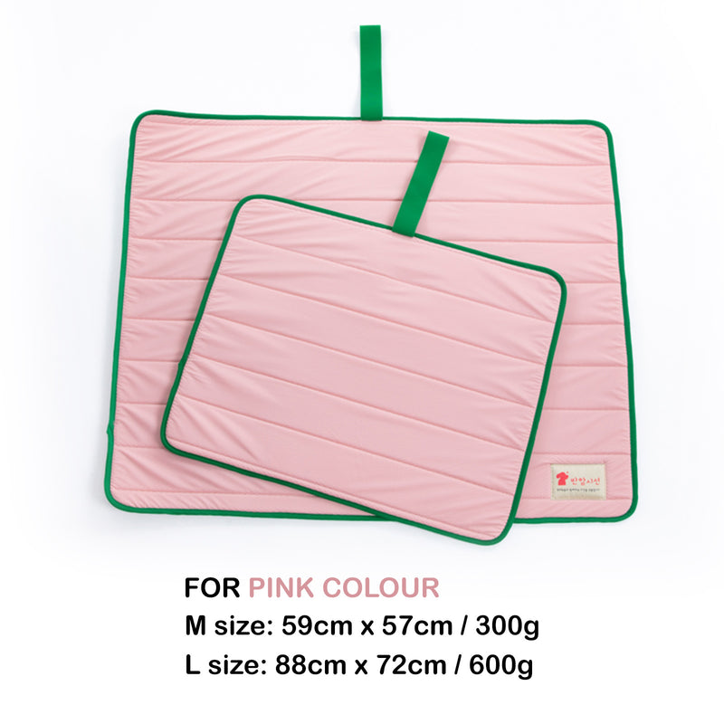 Banhamsisun L Pink Pet Dog Cooling Mat Non-Slip Travel Roll Up Cool Pad Bed Outdoor
