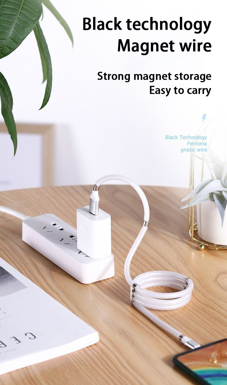 BDI MCB01 Magic Rope Magnetic USB MFI Certified Fast Charging Data Cable 1M