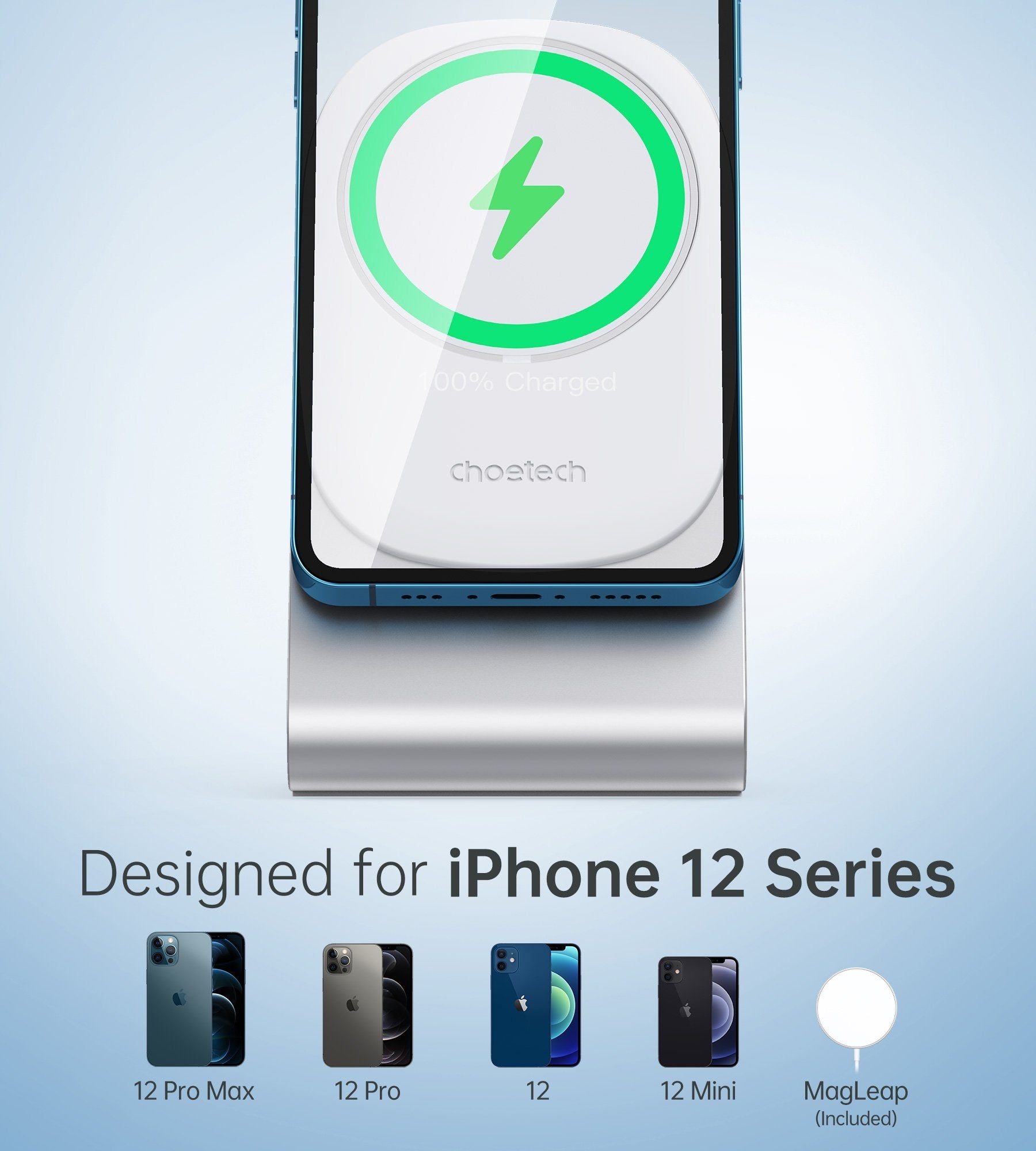 Choetech H047 Magasafe Fast Wireless Charger with Stand Holder For iPhone 12
