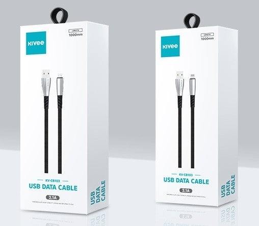 KIVEE CB103 iPhone 8-pin Charging Cable 1M Black/Silver