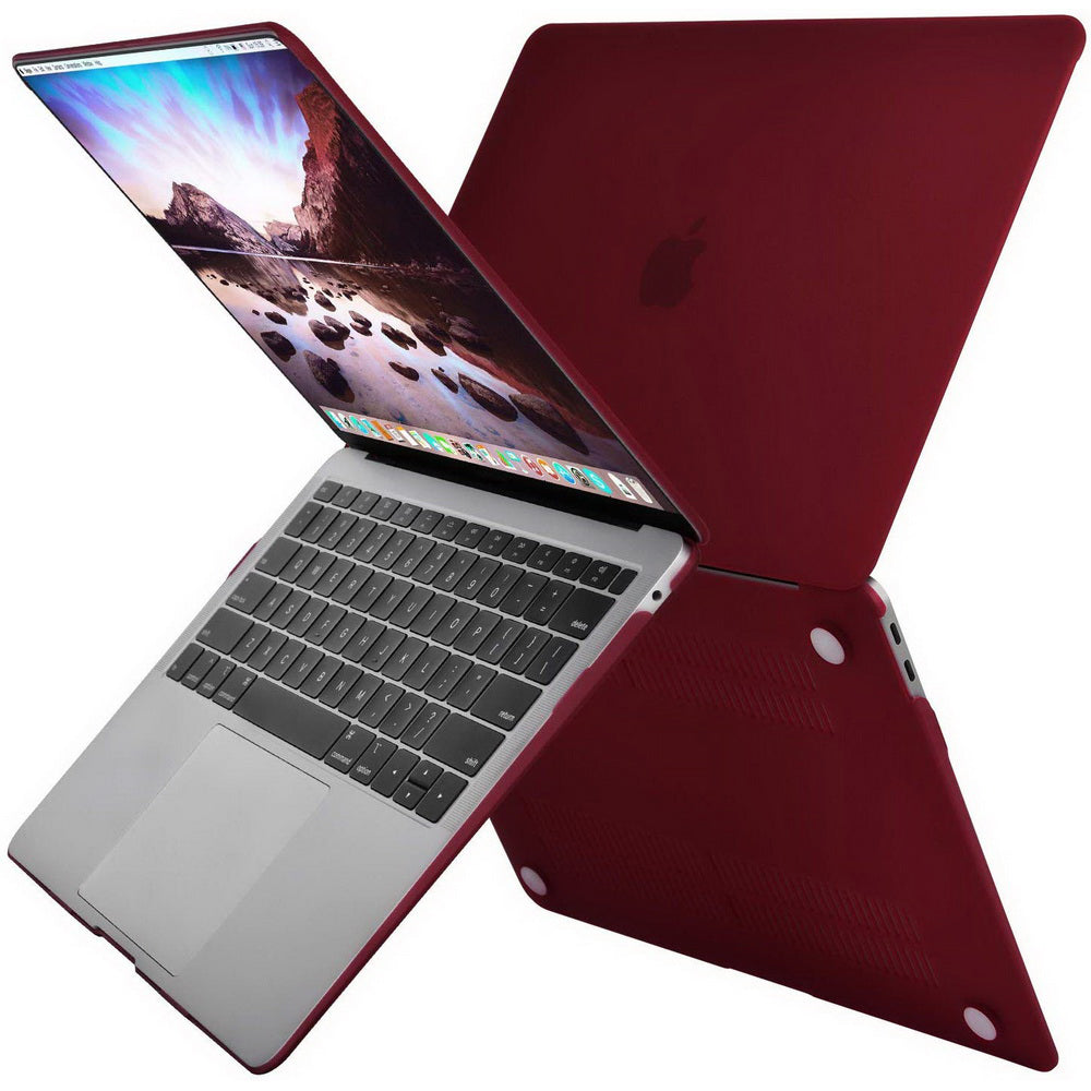 MacBook Air 13 Inch Case 2020 2019 2018, A1932, A2179,A2337 Shell Case Keyboard Cover Wine Red