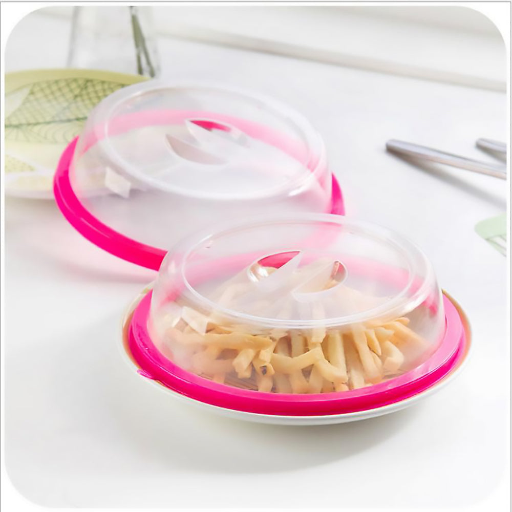 4 Sets Microwave Oven Plate Cover Non Stick Plastic Clear Dish Lid Table Dustproof