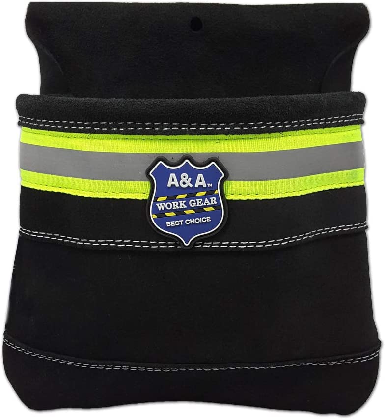 Large ( 25*22 CM ) one Pocket Fastener Pouch Tool Belt , Single Pocket Pouch in Heavy Cowhide Suede Leather