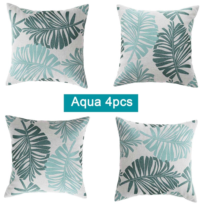 Luxton Cotton Linen Tropical Palm Cushion Covers 4pcs Pack