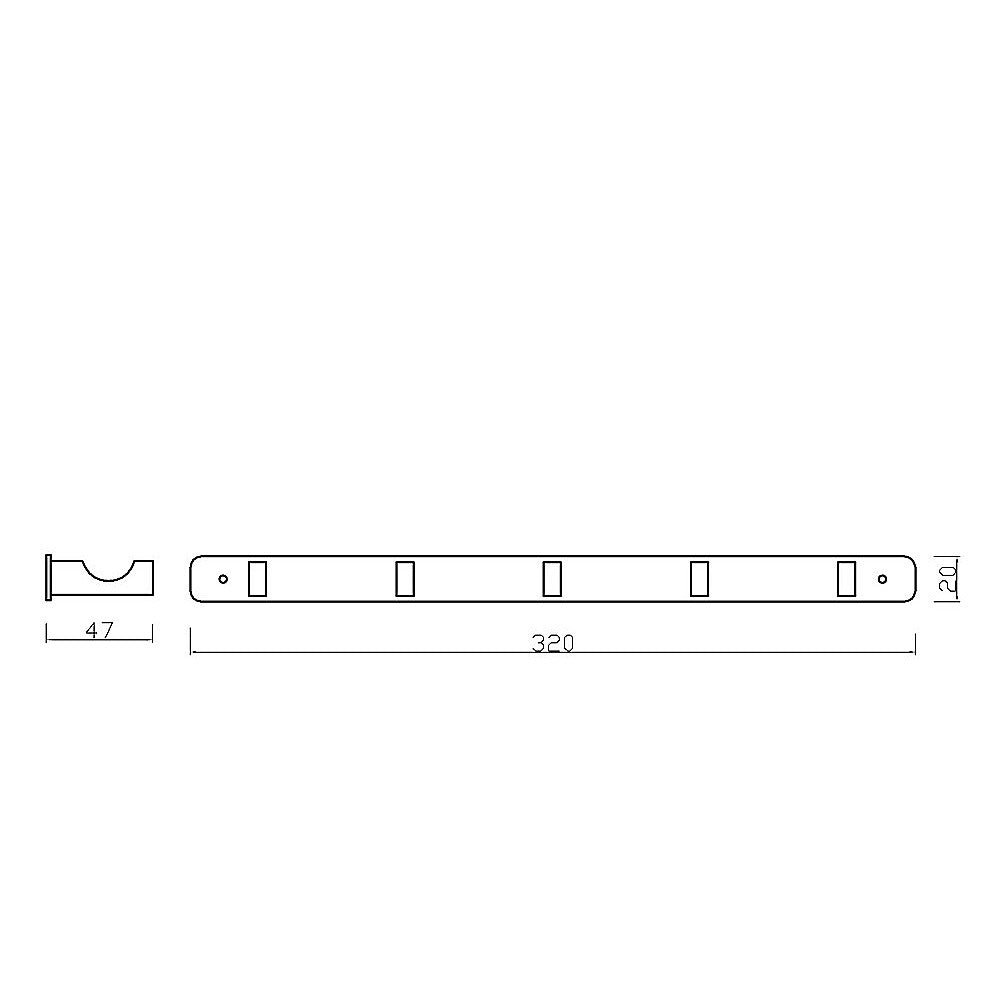 5-Hook Bathroom Robe and Towel Rail Bar Rack