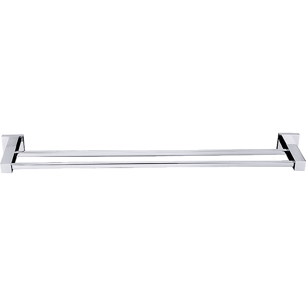 Double Classic Chrome Towel Bar Rail Bathroom
