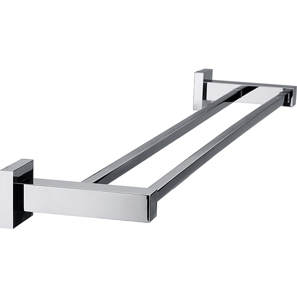 Double Classic Chrome Towel Bar Rail Bathroom