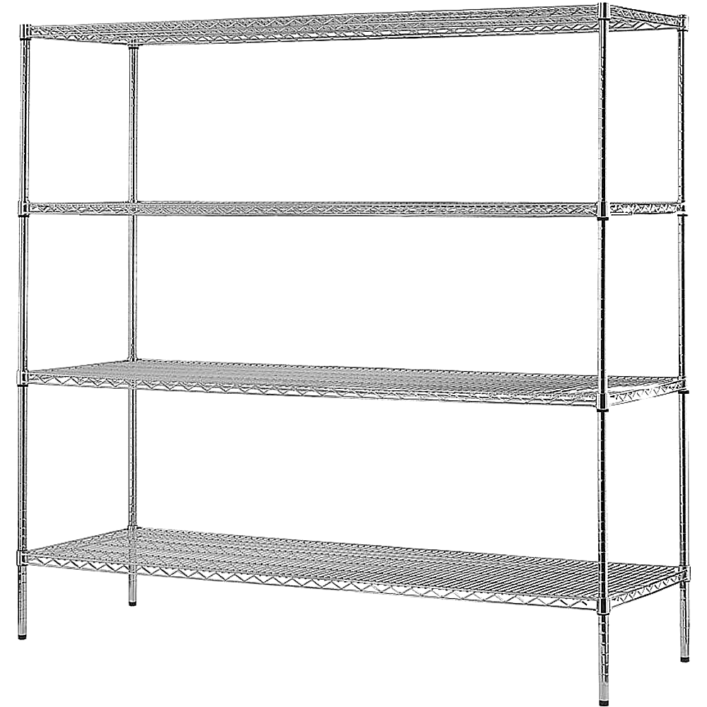 Modular Chrome Wire Storage Shelf 1500 x 450 x 1800 Steel Shelving