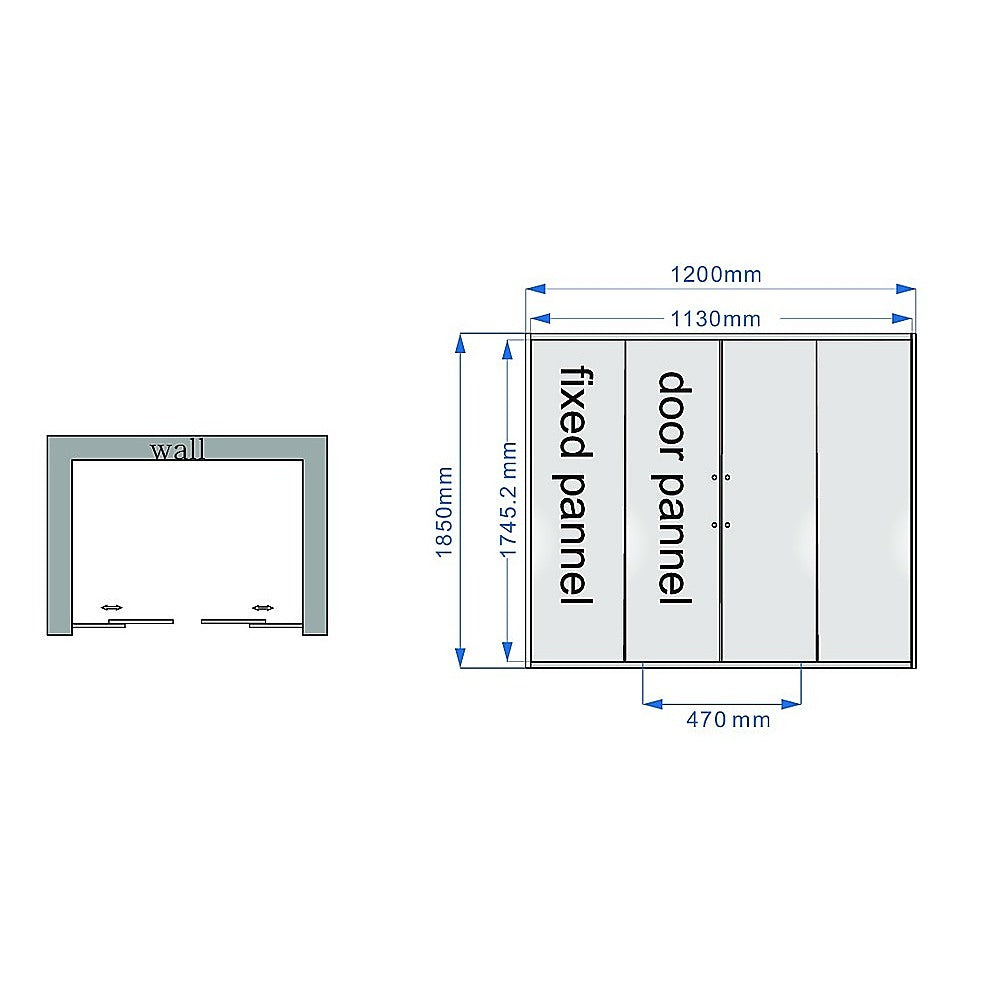 1200mm Sliding Door Safety Glass Shower Screen By Della Francesca