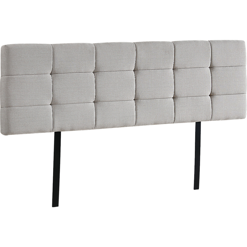 Linen Fabric King Bed Deluxe Headboard Bedhead - Beige
