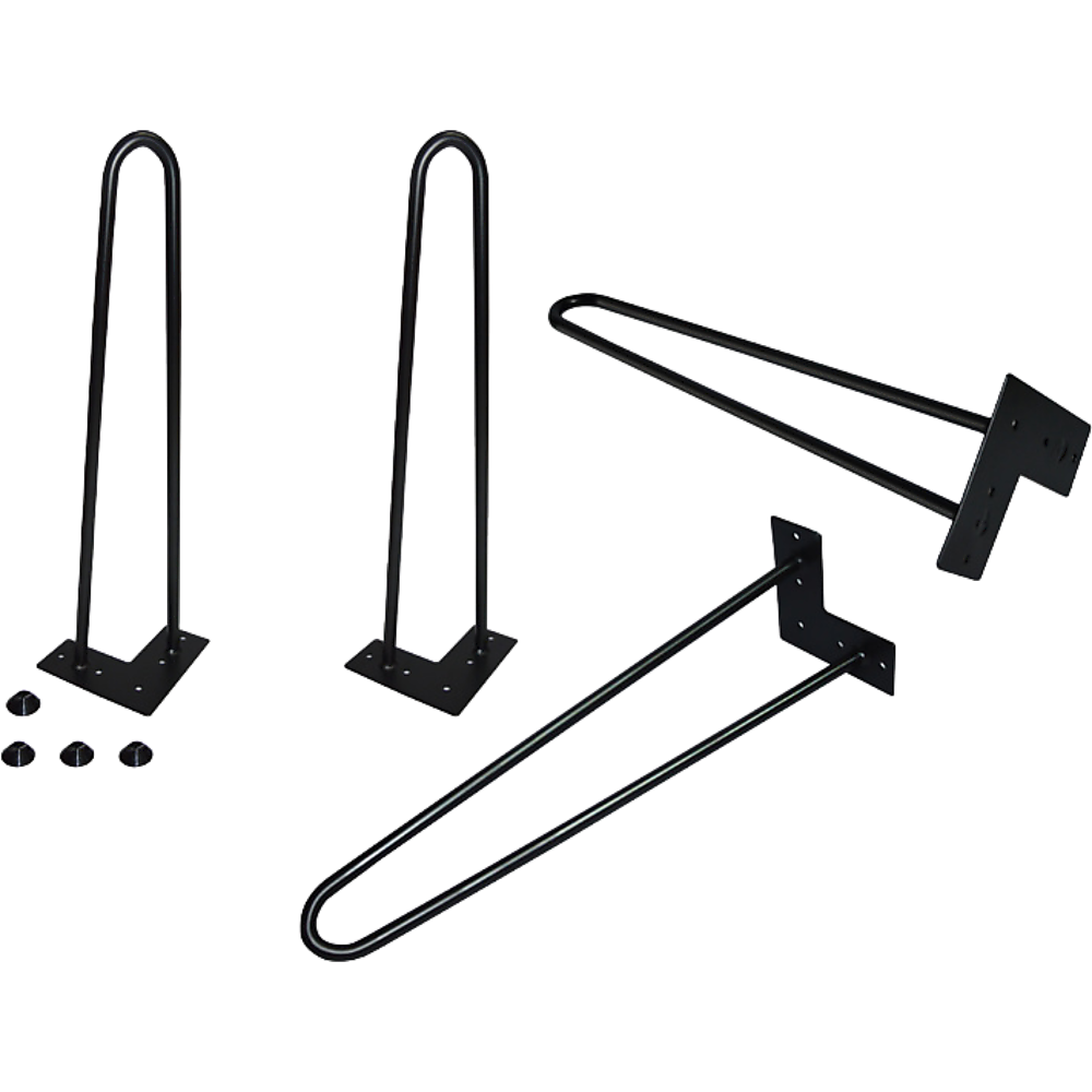 Set of 4 Industrial Retro Hairpin Table Legs 12mm Steel Bench Desk 45cm Leg
