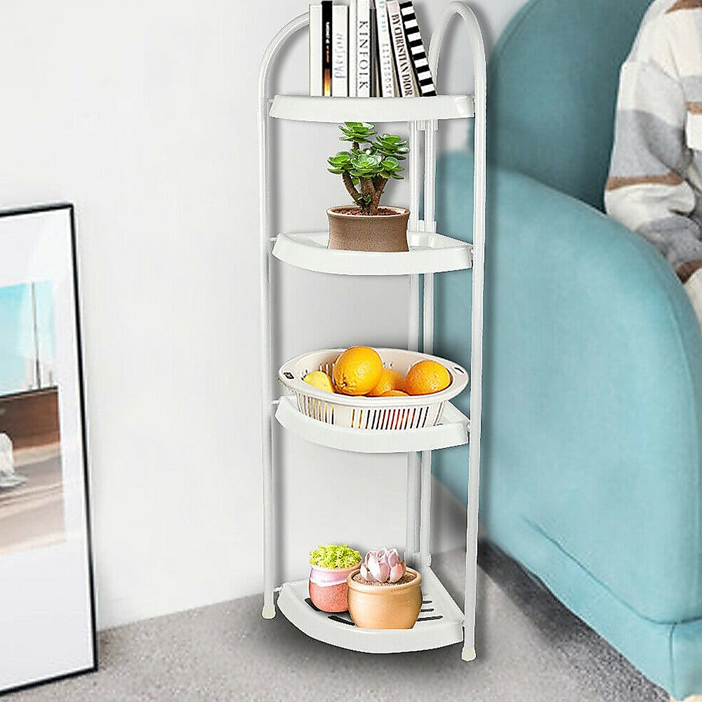 Kitchen Corner Shelf White Caddy Kitchen Shelves Organiser Bath and Kitchen Storage Rack 4