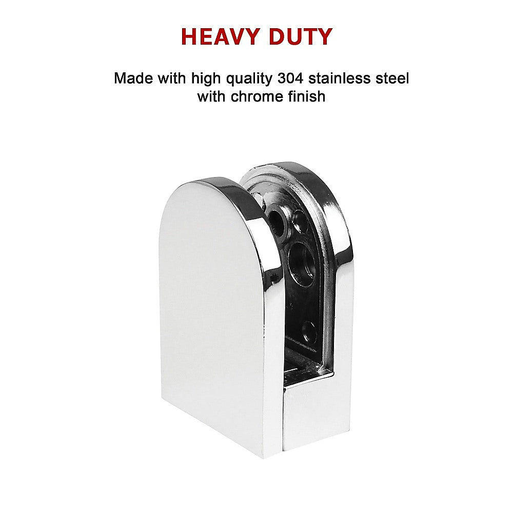 Chrome Bracket for Glass Balustrade Panels - Set of 2
