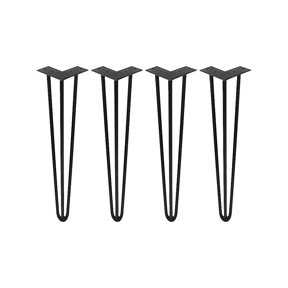 Set of 4 Industrial Retro Hairpin Table Legs 12mm Steel Bench Desk 41cm Leg