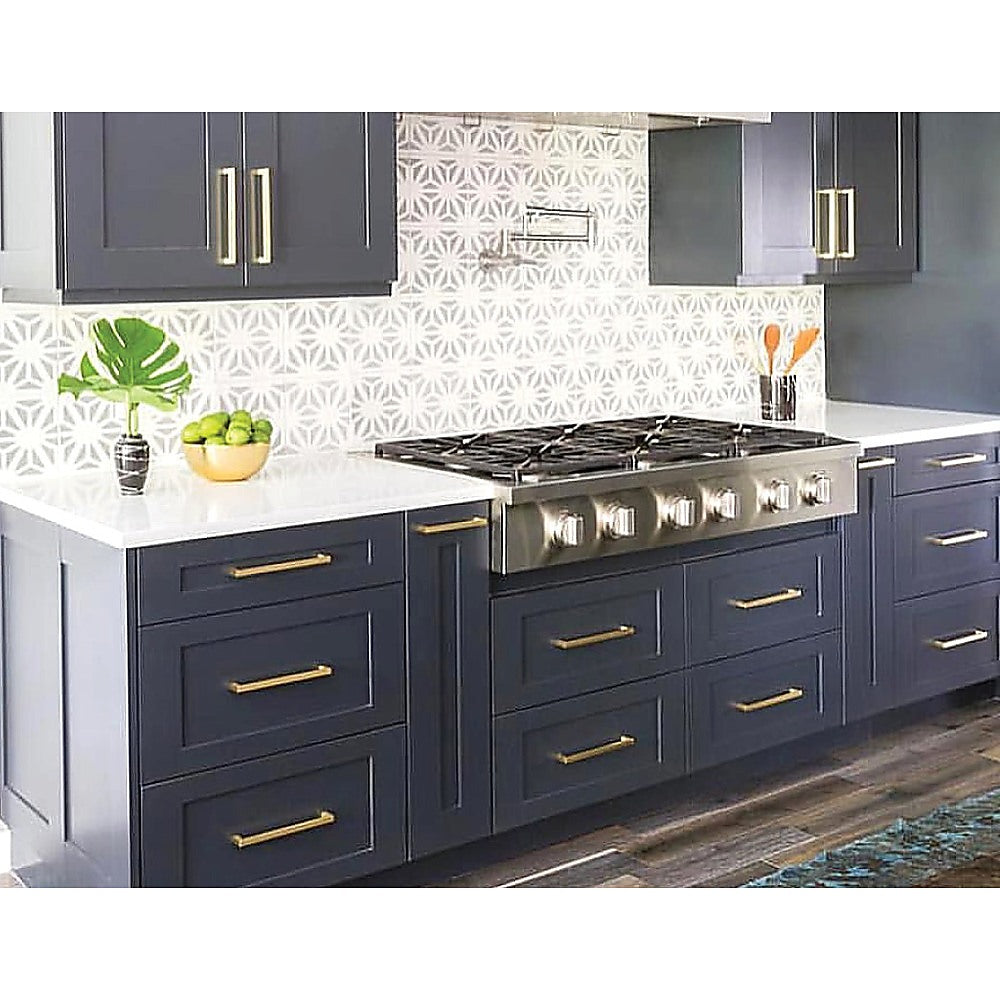 15x Brushed Brass Drawer Pulls Kitchen Cabinet Handles - Gold Finish 192mm