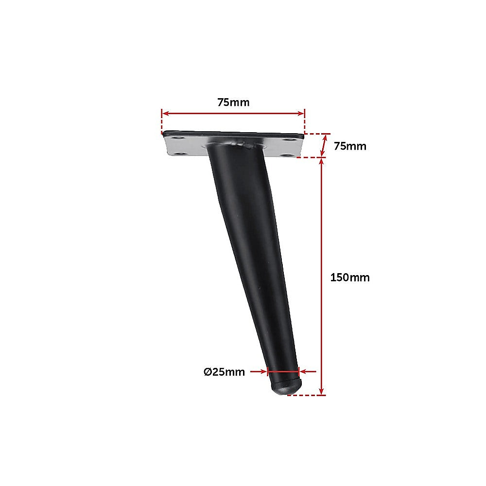 4 x 15cm Metal Furniture Legs Mid Century Retro Scandinavian Danish Sofa Feet