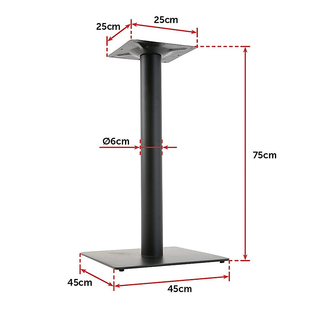 Steel Square 45cm Restaurant Cafe Office Table Base Leg