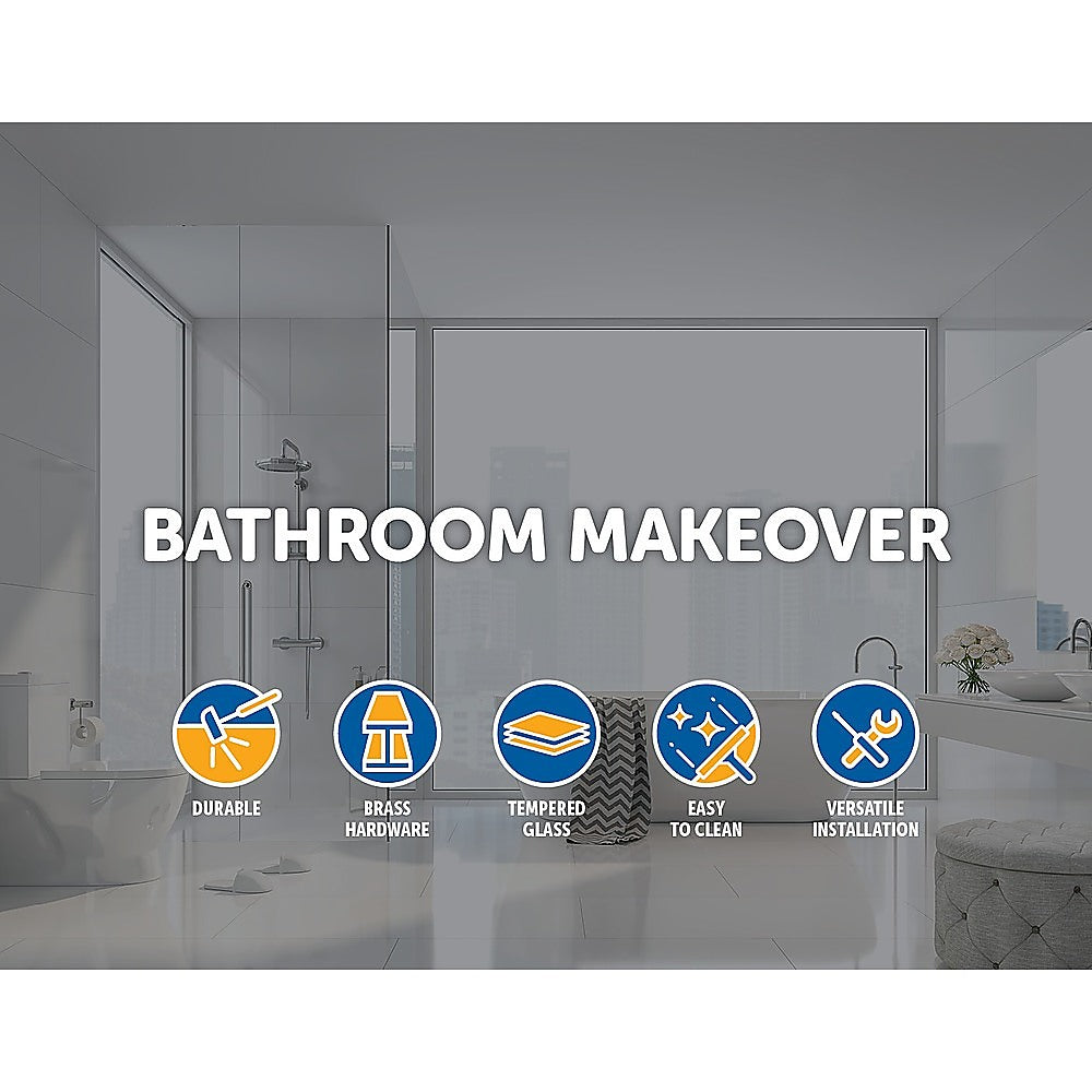 900 x 1450mm Frameless Bath Panel 10mm Glass Shower Screen By Della Francesca