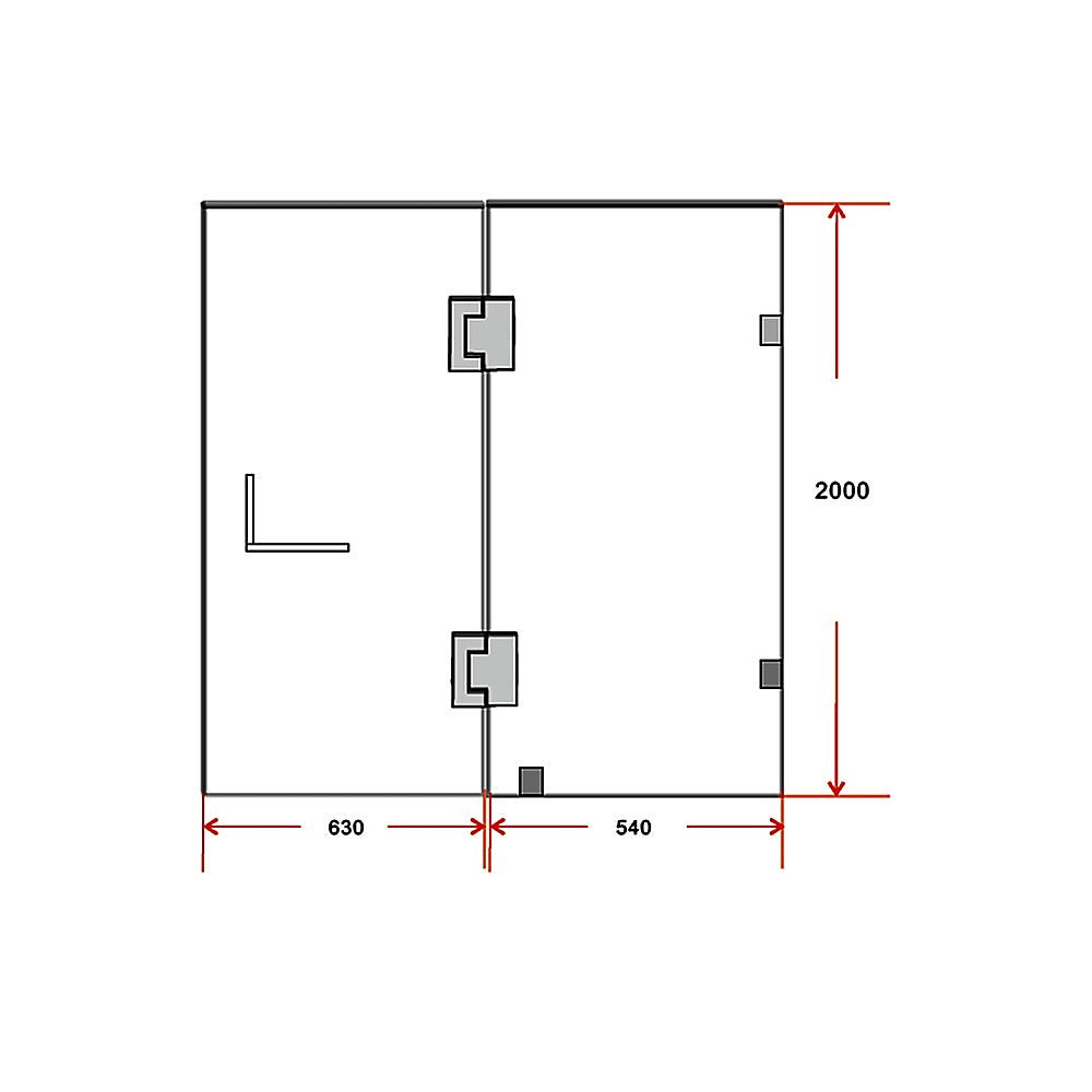 120 x 200cm Wall to Wall Frameless Shower Screen 10mm Glass By Della Francesca