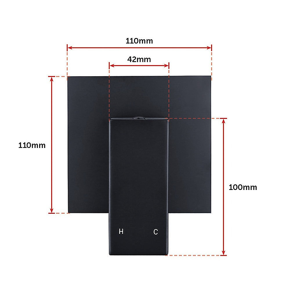 Polished Black Bathroom Shower Wall Mixer w/ WaterMark