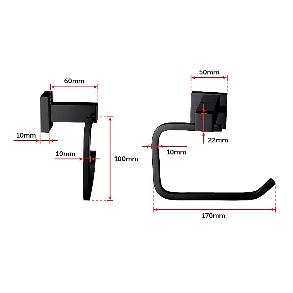 Classic Toilet Paper Holder Matte Black Finish