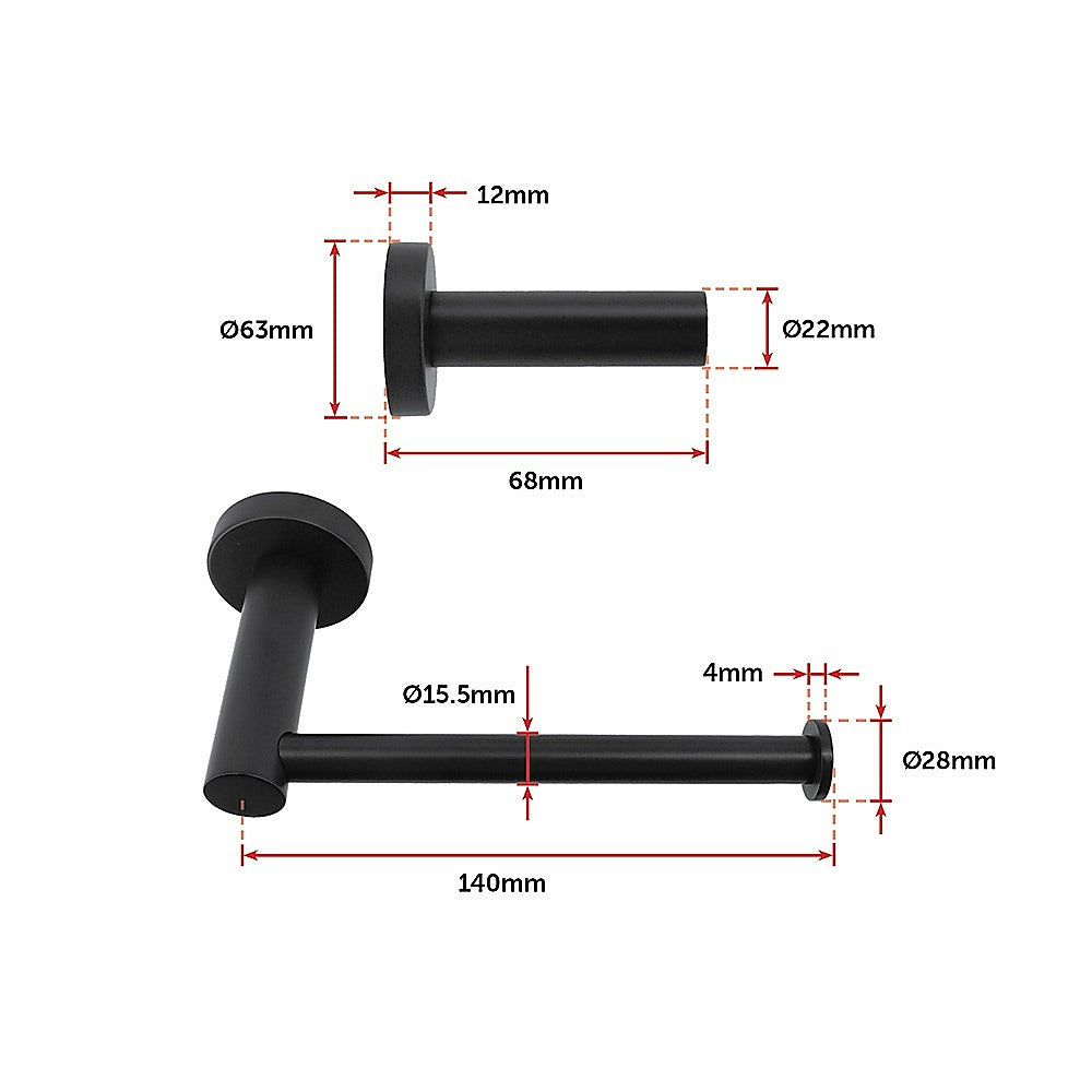 Classic Toilet Paper Holder Bathroom Matte Black Finish