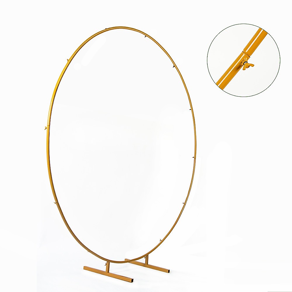 2M Wedding Hoop Round Circle Arch Backdrop Flower Display Stand Frame Background GOLD