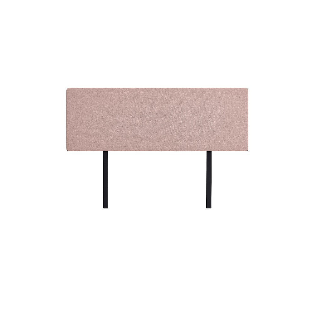 Linen Fabric King Bed Deluxe Headboard Bedhead - Pale Pink