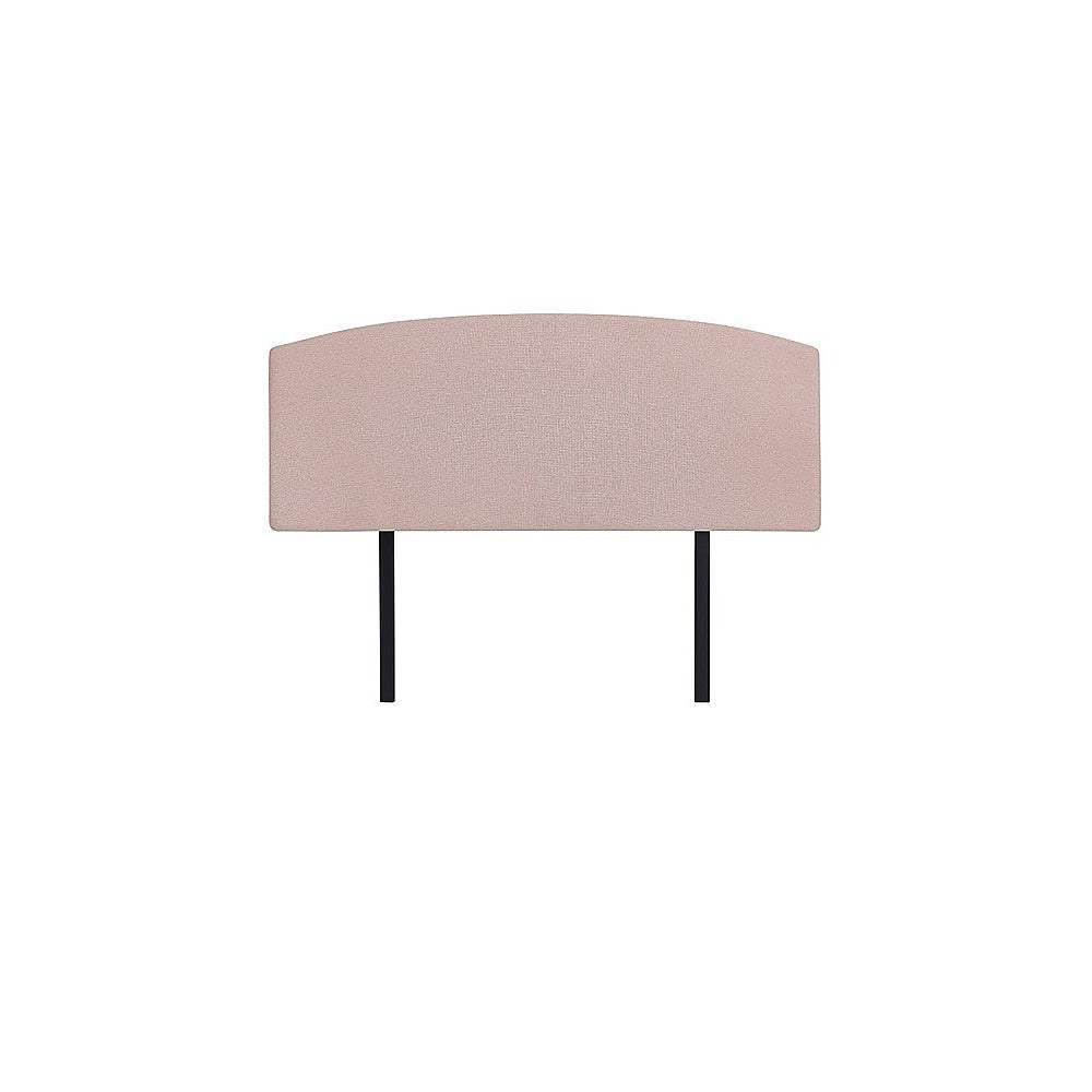 Linen Fabric Queen Bed Curved Headboard Bedhead - Pale Pink