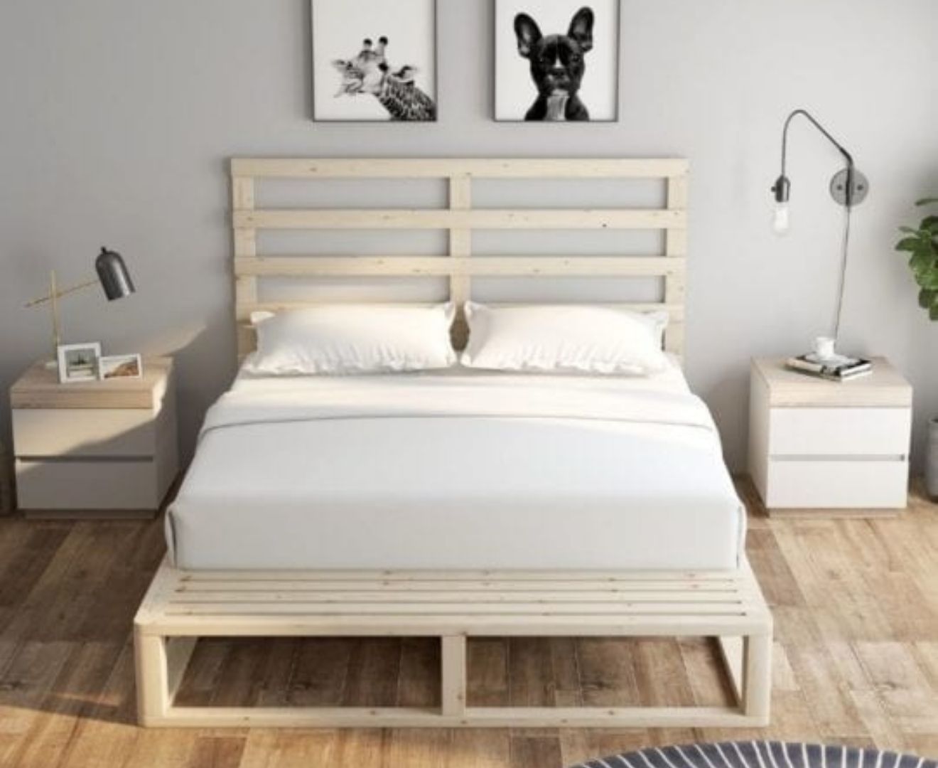 Industrial Coastal Pallet Bed Frame Bed Base King
