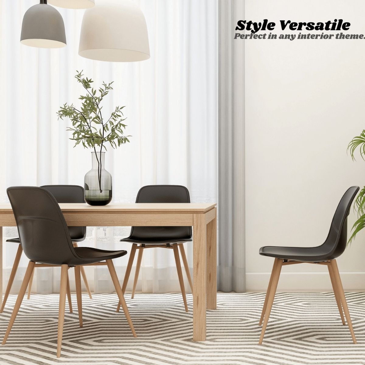 Erin Black Versatile Dining Chair Set of 2