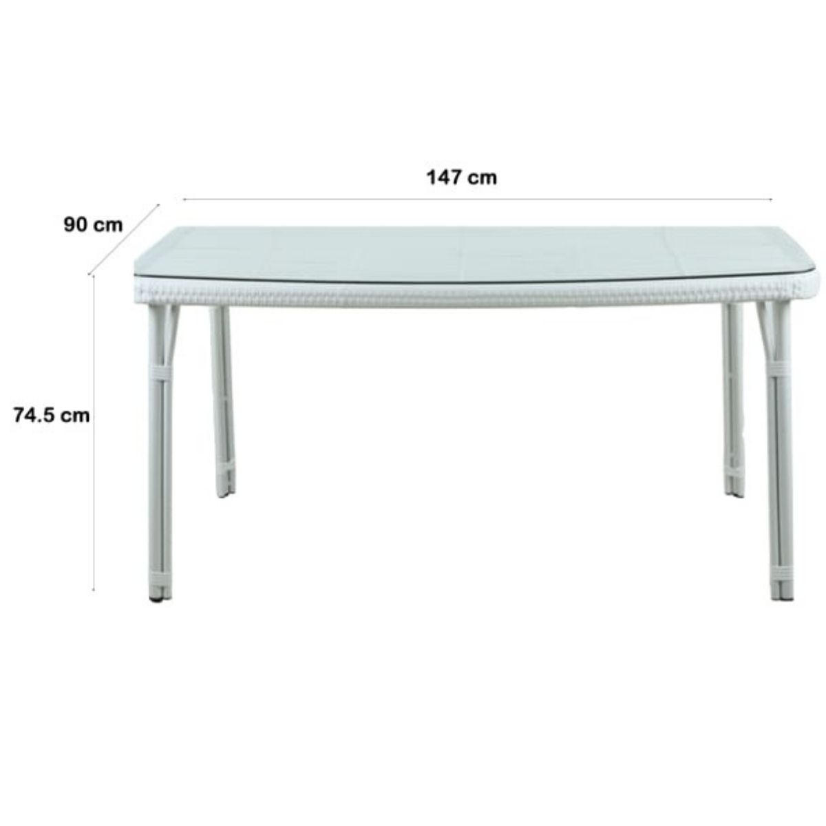 Curly Mediterranean White Outdoor Dining Table