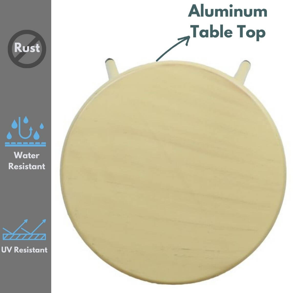 Niana Modern Minimalist Natural Aluminum Side Table