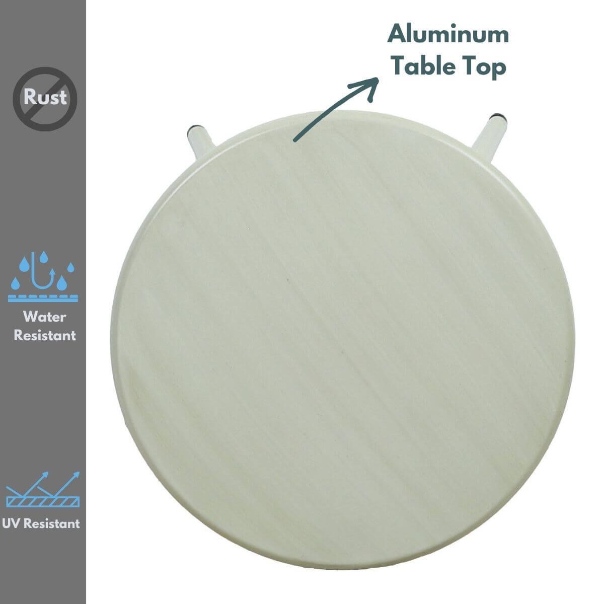 Niana Modern Minimalist White Aluminum Side Table