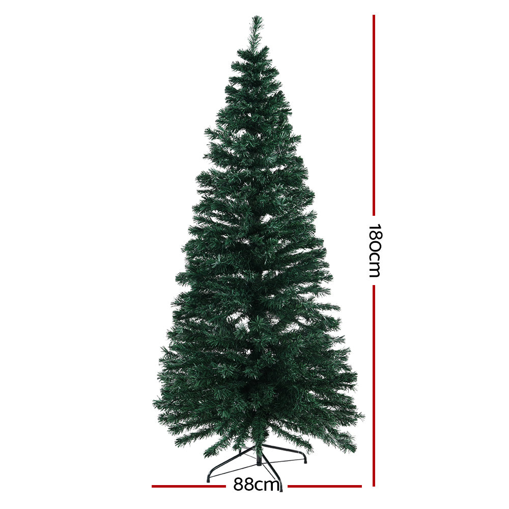 Jingle Jollys 1.8M 6FT LED Christmas Tree Optic Fiber Xmas Multi Colour Lights