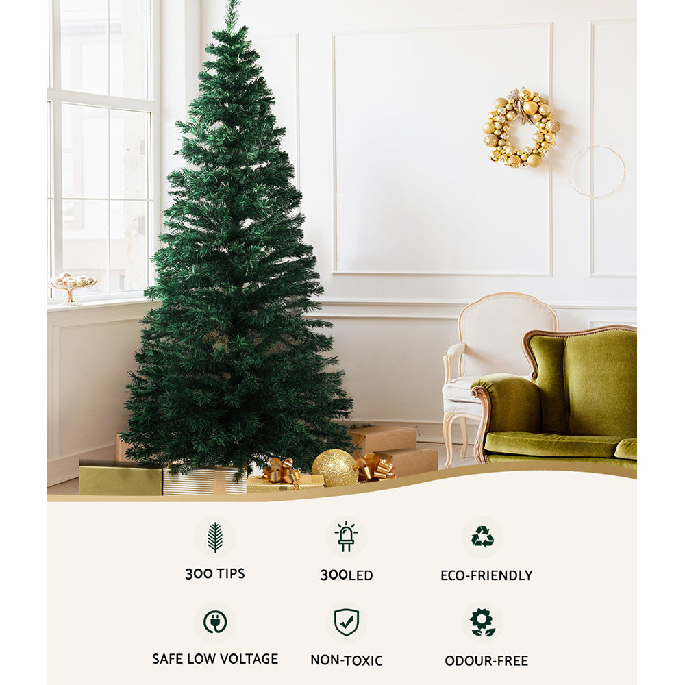 Jingle Jollys 1.8M 6FT LED Christmas Tree Optic Fiber Xmas Multi Colour Lights