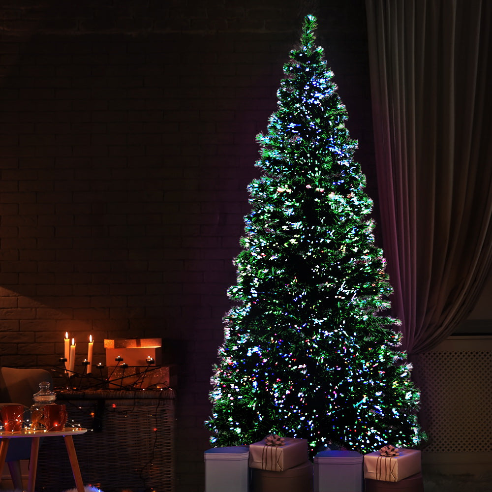 Jingle Jollys 1.8M 6FT LED Christmas Tree Optic Fiber Xmas Multi Colour Lights