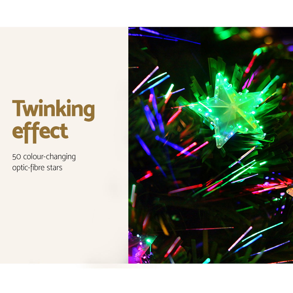 Jingle Jollys 2.1M 7FT LED Christmas Tree Xmas Optic Fiber Multi Colour Lights