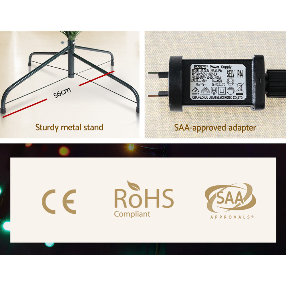 Jingle Jollys 2.1M 7FT LED Christmas Tree Optic Fiber Xmas Multi Colour Lights