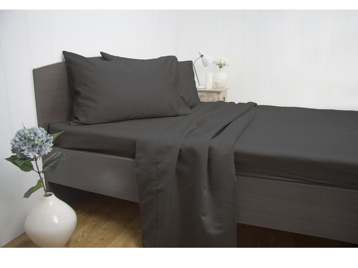 Ardor King Size 1900TC Cotton Rich Sheet Set (Charcoal Color)